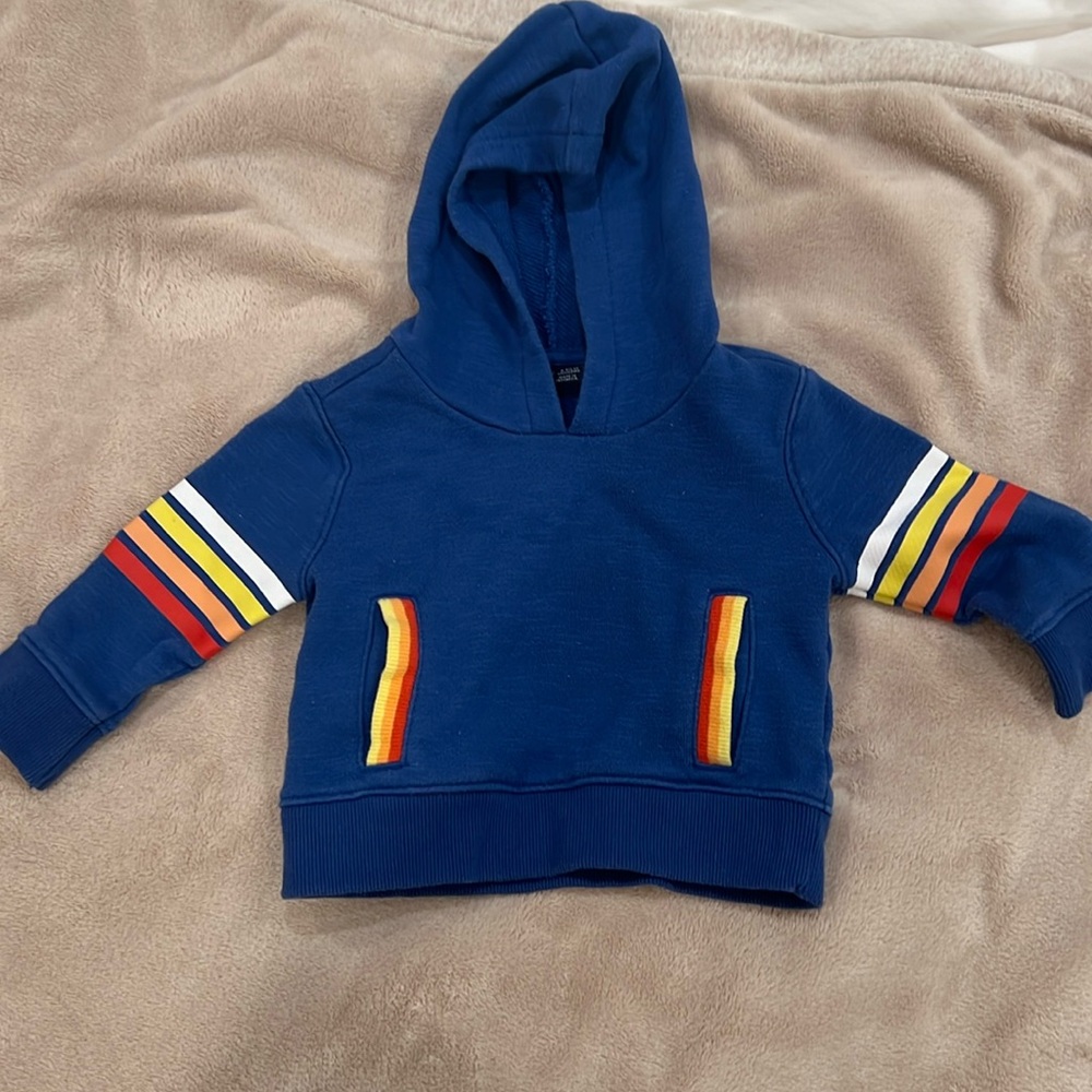 Janie and Jack blue hoodie size 6-12 months